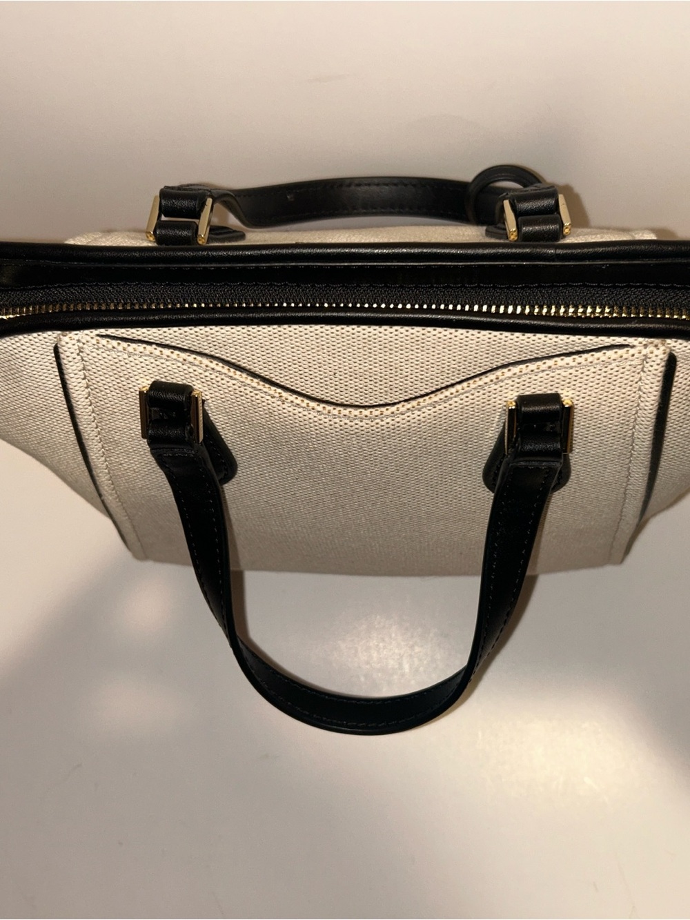 MICHAEL Michael Kors Black & Cream Canvas satchel with leather trim - Picture 9 of 14
